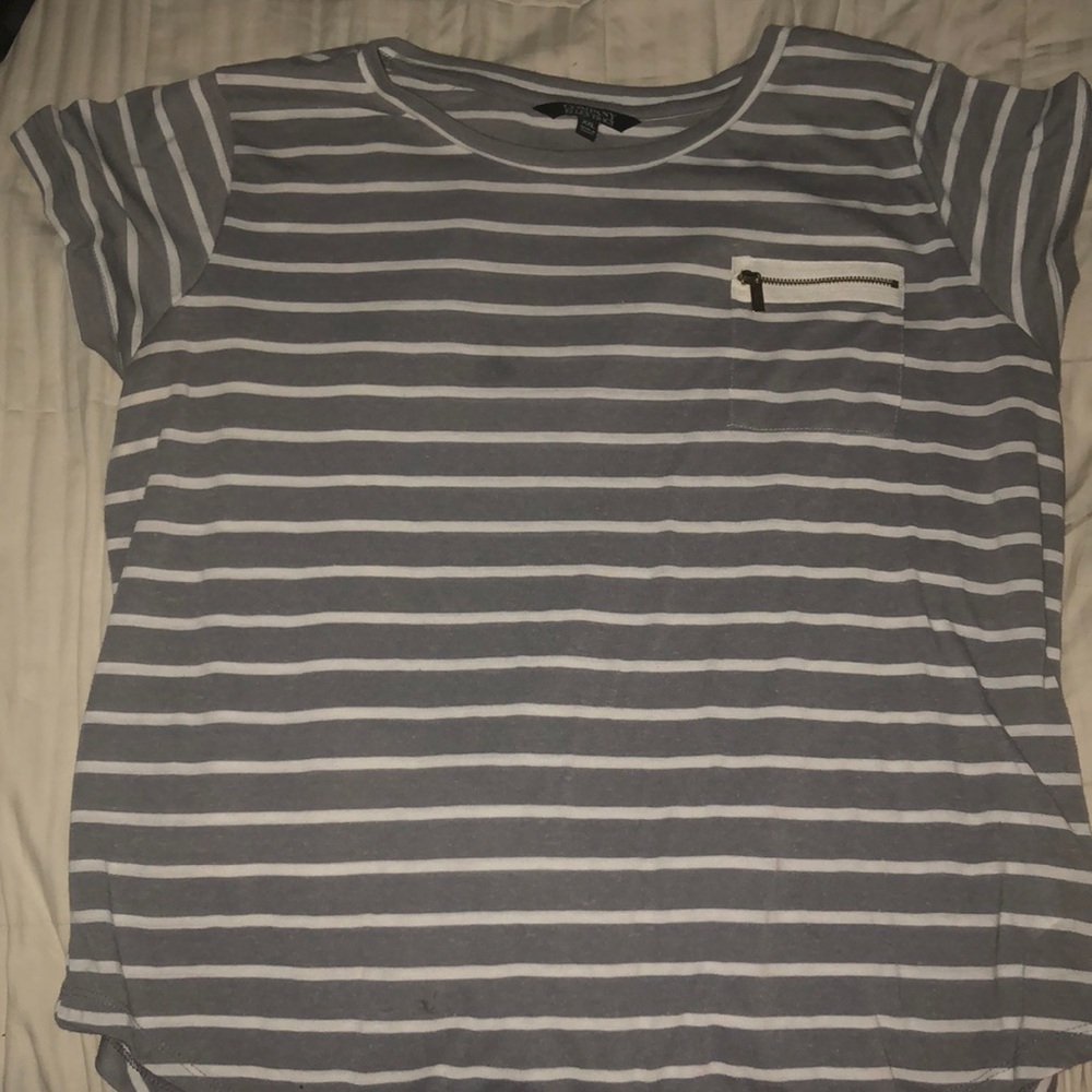Grey and white stripped shirt
